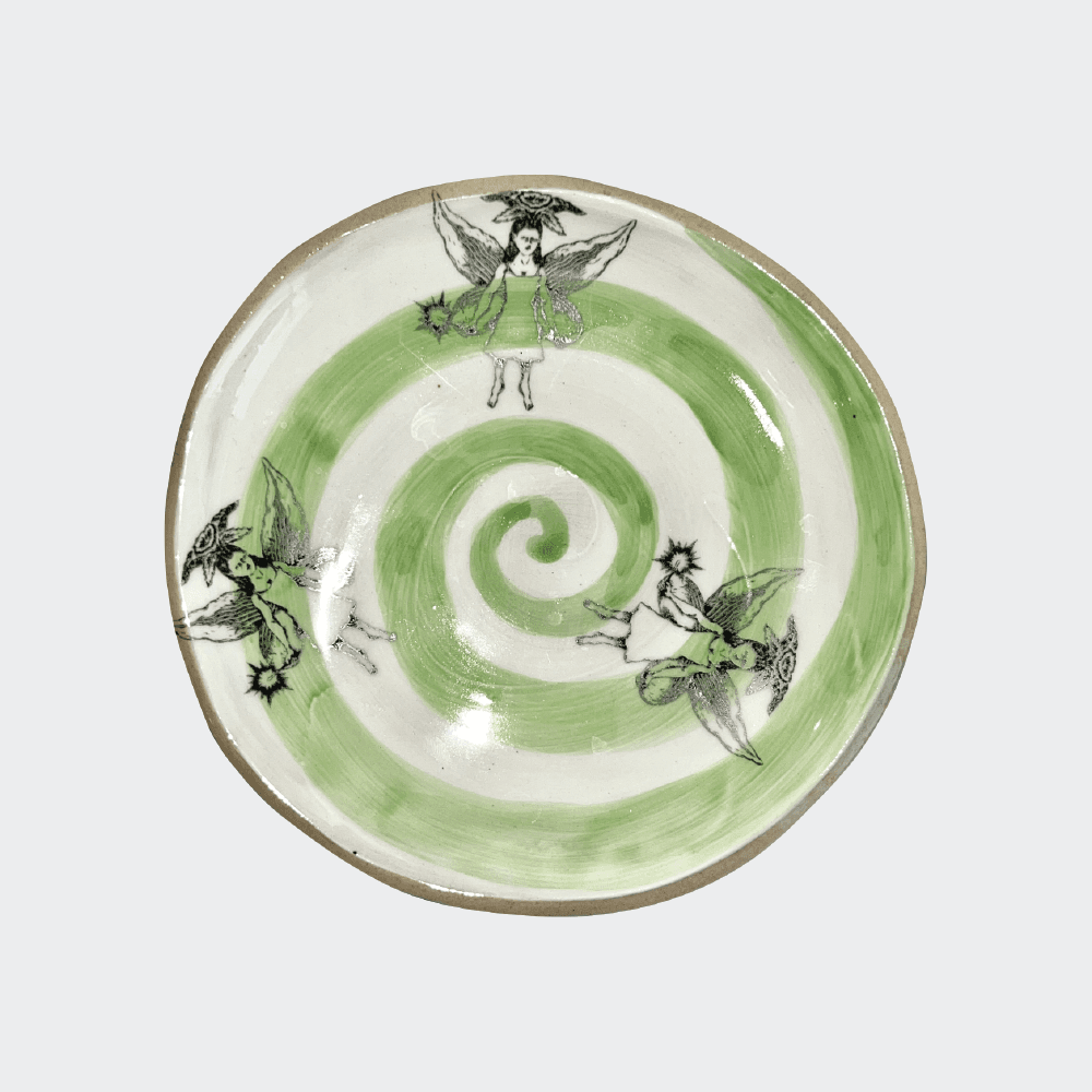 Green Swirling Circle Dish