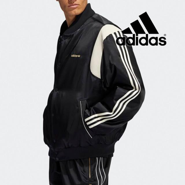 아디다스 클래식한 남성 샤틴 바시티 헨리넥 자켓