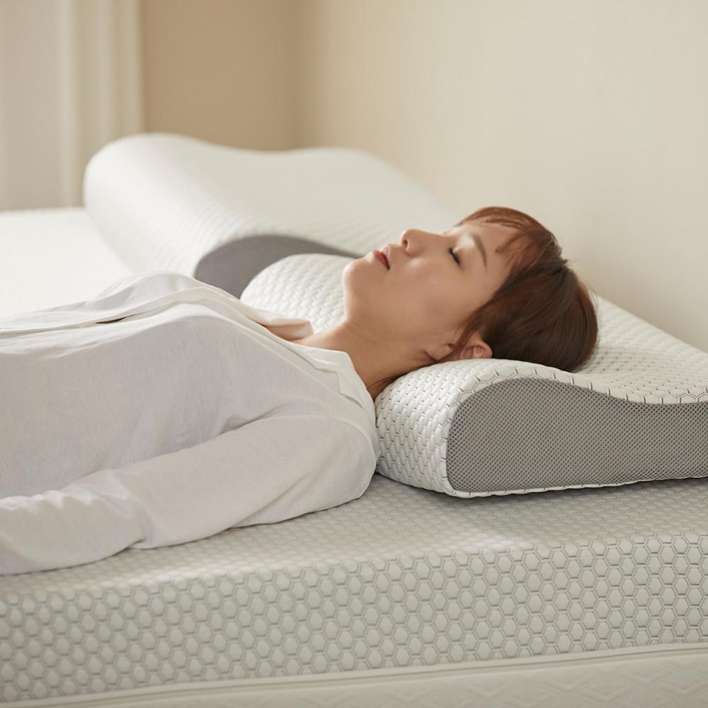 홈앤힐 2in1 힐링 메모리폼 수면호흡 경추 목디스크 거북목 베개