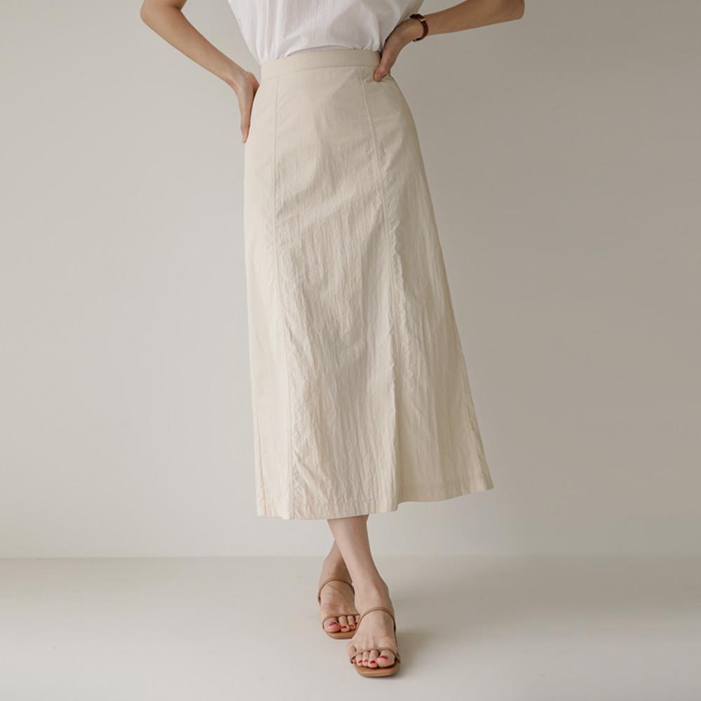 모놀로그 스틸일자밴딩스커트 여성 데일리 H라인 밴딩 롱스커트