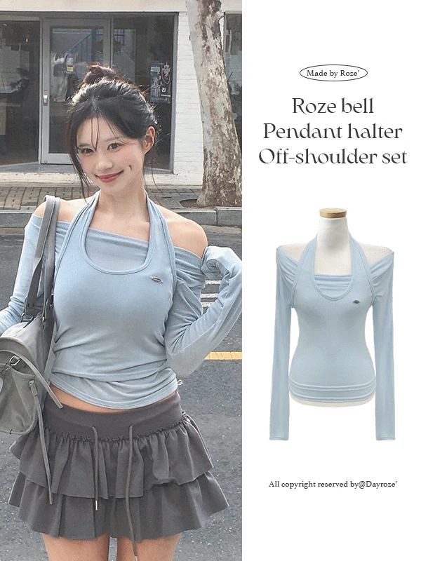 [MADE/2pcs] 로제벨 팬던트 홀터 오프숄더 세트 (5color)