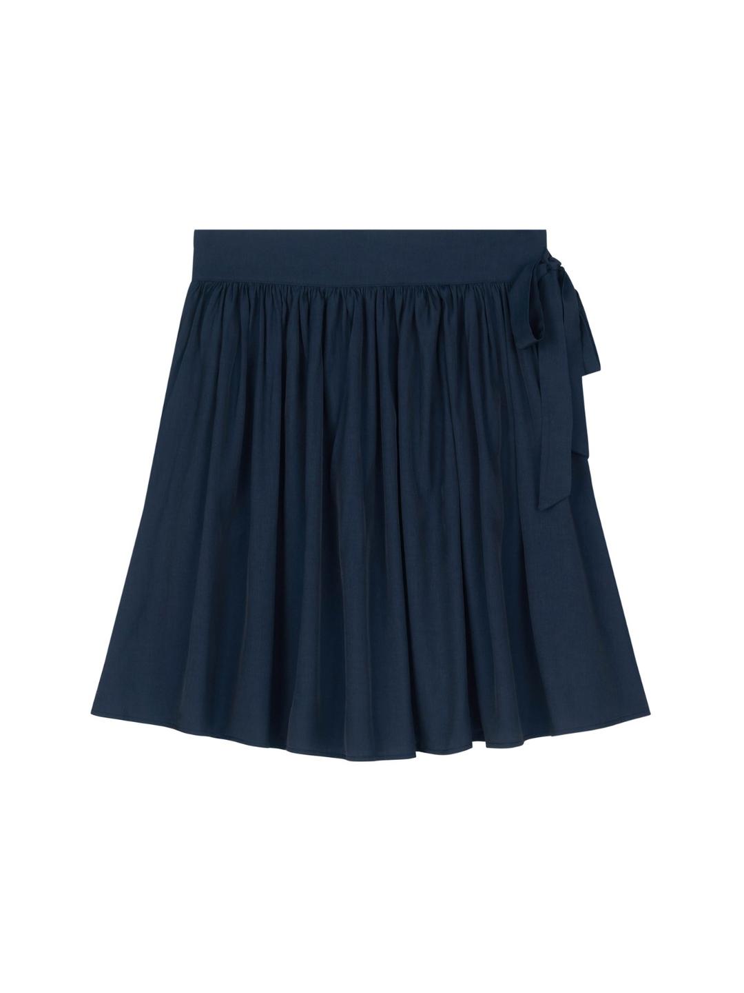 Ribbon Midi Skirt - Navy