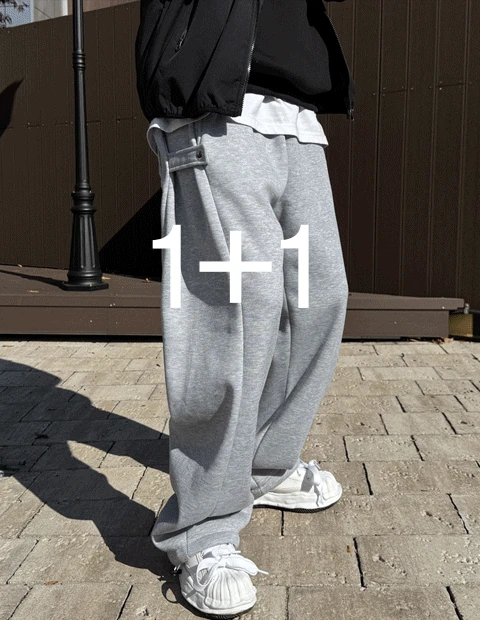 [당일출고] (1+1추가할인) 스냅 벌룬 와이드 트레이닝 스트링 조거 팬츠 [안감기모]