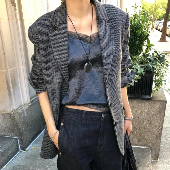 [3차리오더]BACK SLIT BUTTON JACKET (CHARCOAL)