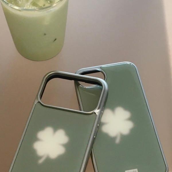 [에폭시실버] 말차 클로버 라떼 케이스