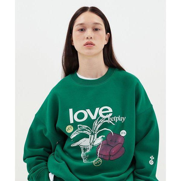 KIRSH 그래픽 스？셔츠 그린 GRAPHIC SWEATSHIRT GREENKLQFCTM571M