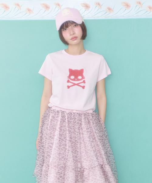 팬시 레오파드 튤 스커트 (핑크)