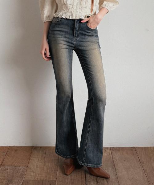 니샤 빈티지 워싱 부츠컷 데님 팬츠