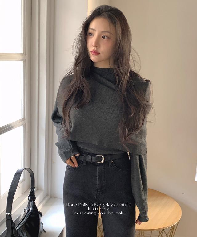 [오늘출발🚚] [New Arrival] 모아 숄 니트  (니트,숄 set)