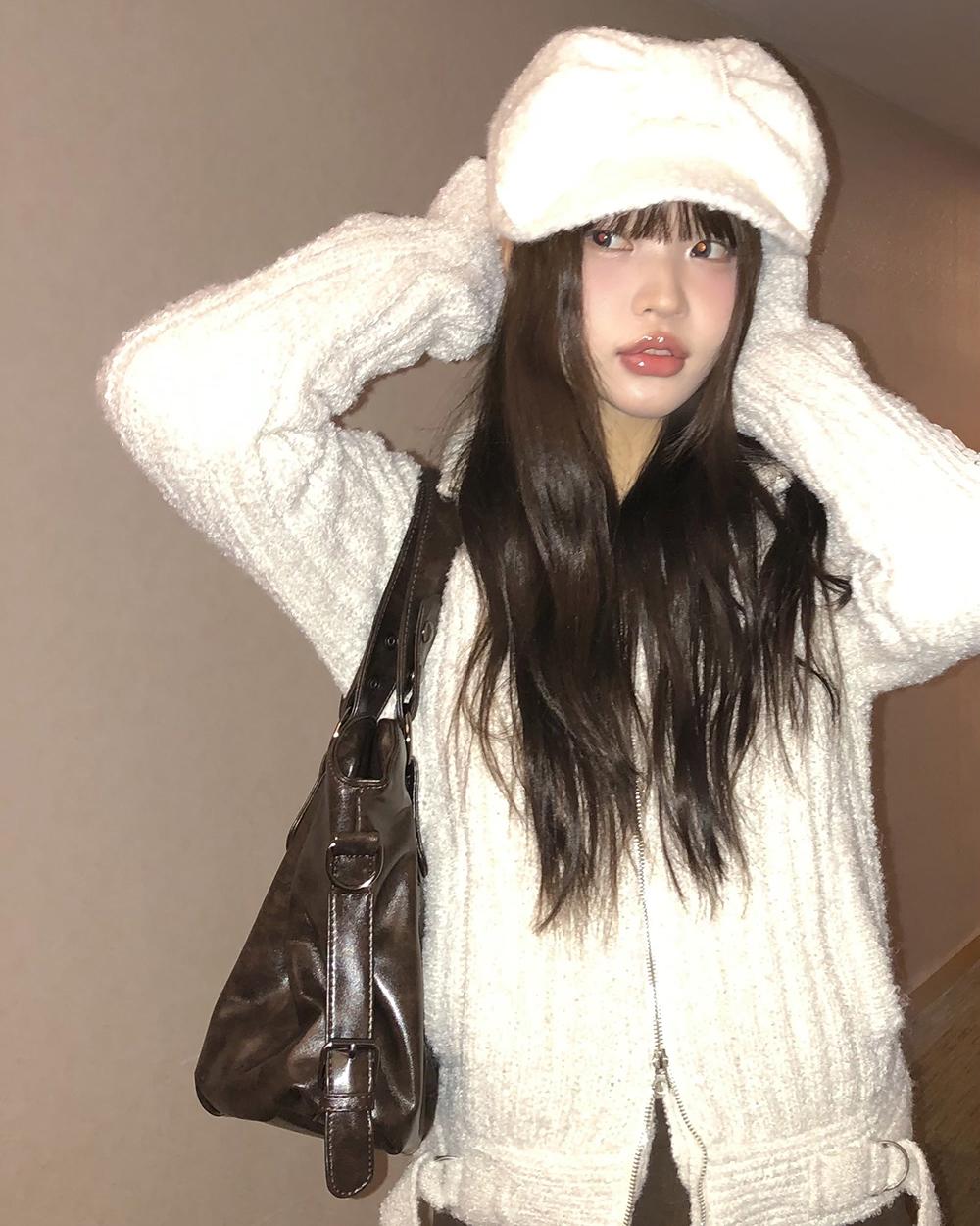 원더원더 [MADE💕/고퀄✨] 유라 투웨이 하이넥 니트 집업