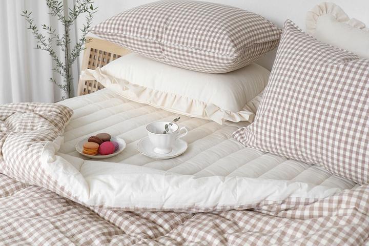 깅엄체크 선염 광목 순면 차렵이불 세트 SS/Q/LK 5colors