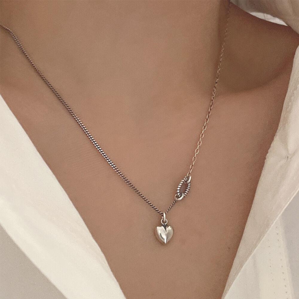 silver925 vintage heart necklace