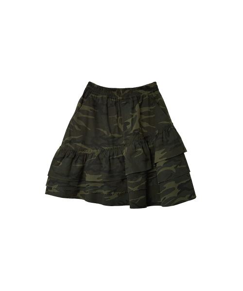 RUFFLE LAYERED SKIRT [CAMO]