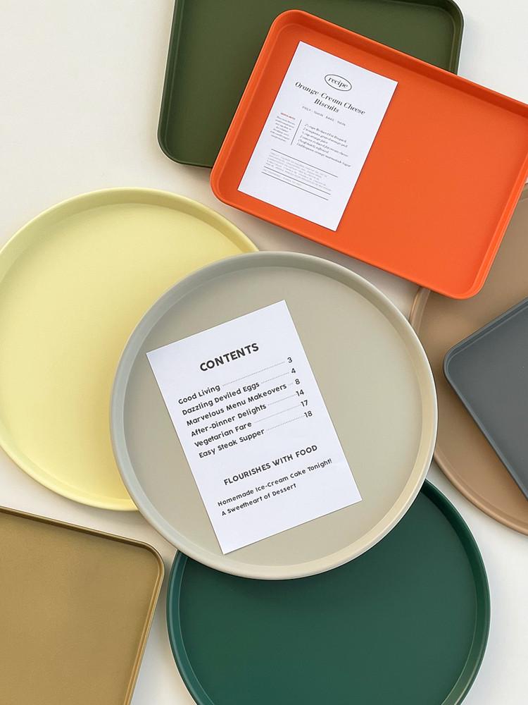 파우더 철제 논슬립 카페트레이 2type / 10color 무광 메탈쟁반