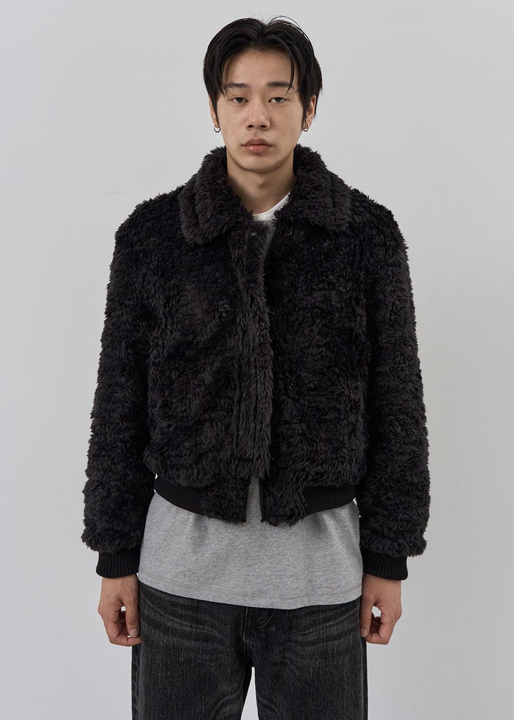 (m) Cozy reversible fur jumper_black