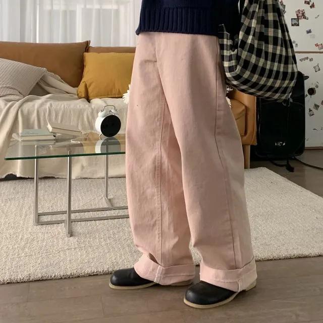 [카코] 제리 컬러팬츠 (3clolor) / 데일리 아이템 컬러대박 사계절 인기 핑크 그레이 일자핏 와이드 코튼팬츠