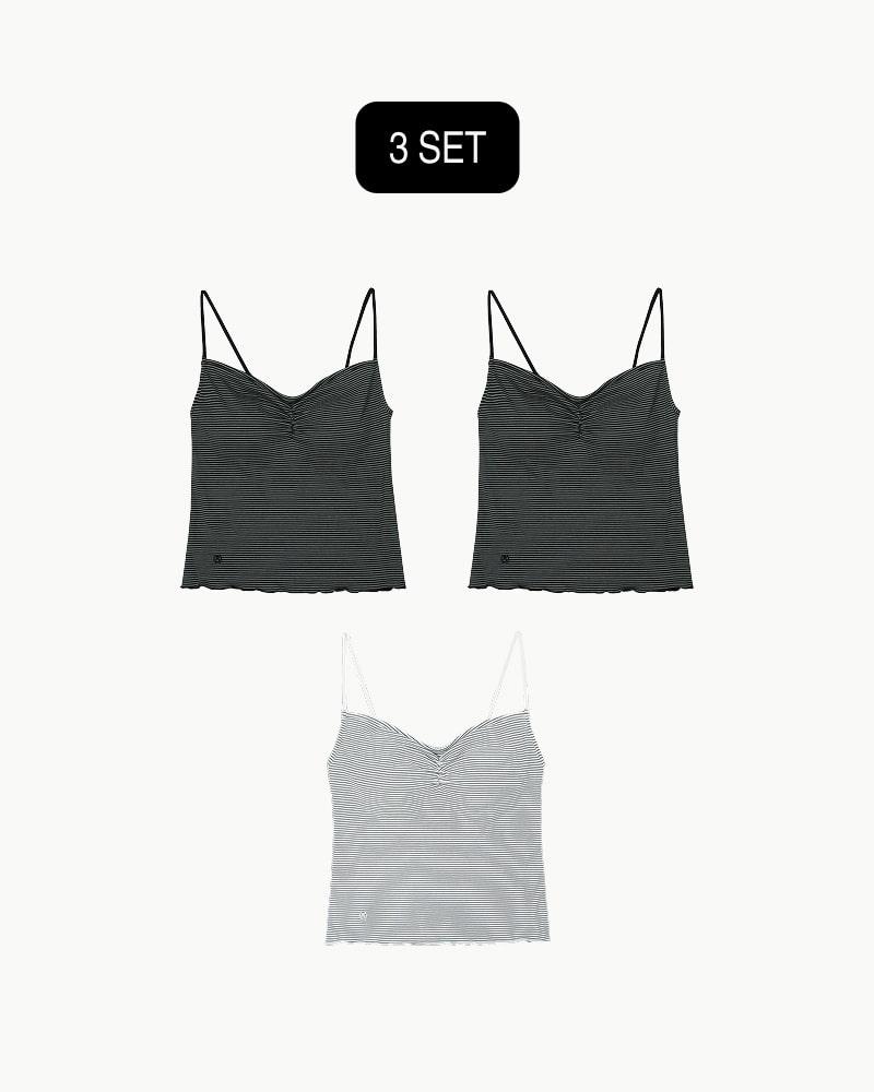 Shirring Backless Bra top - 3PCS