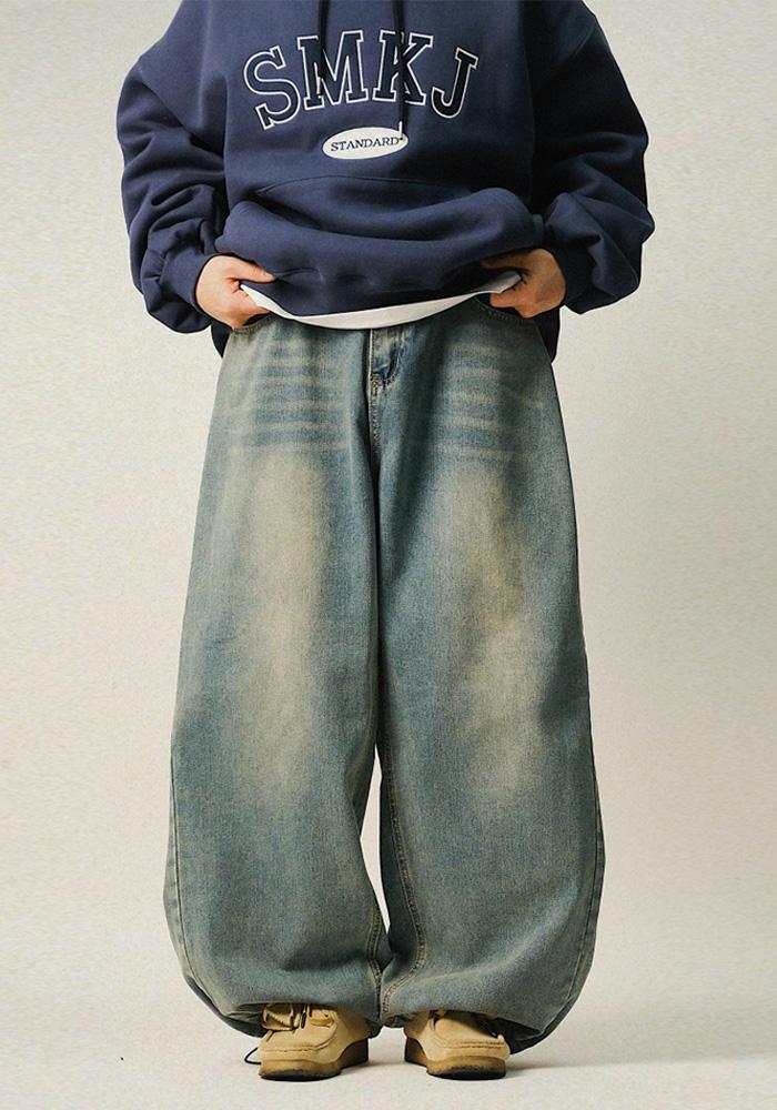 [기획상품, 29800원] NR Balloon Pin-tuck Banding Denim