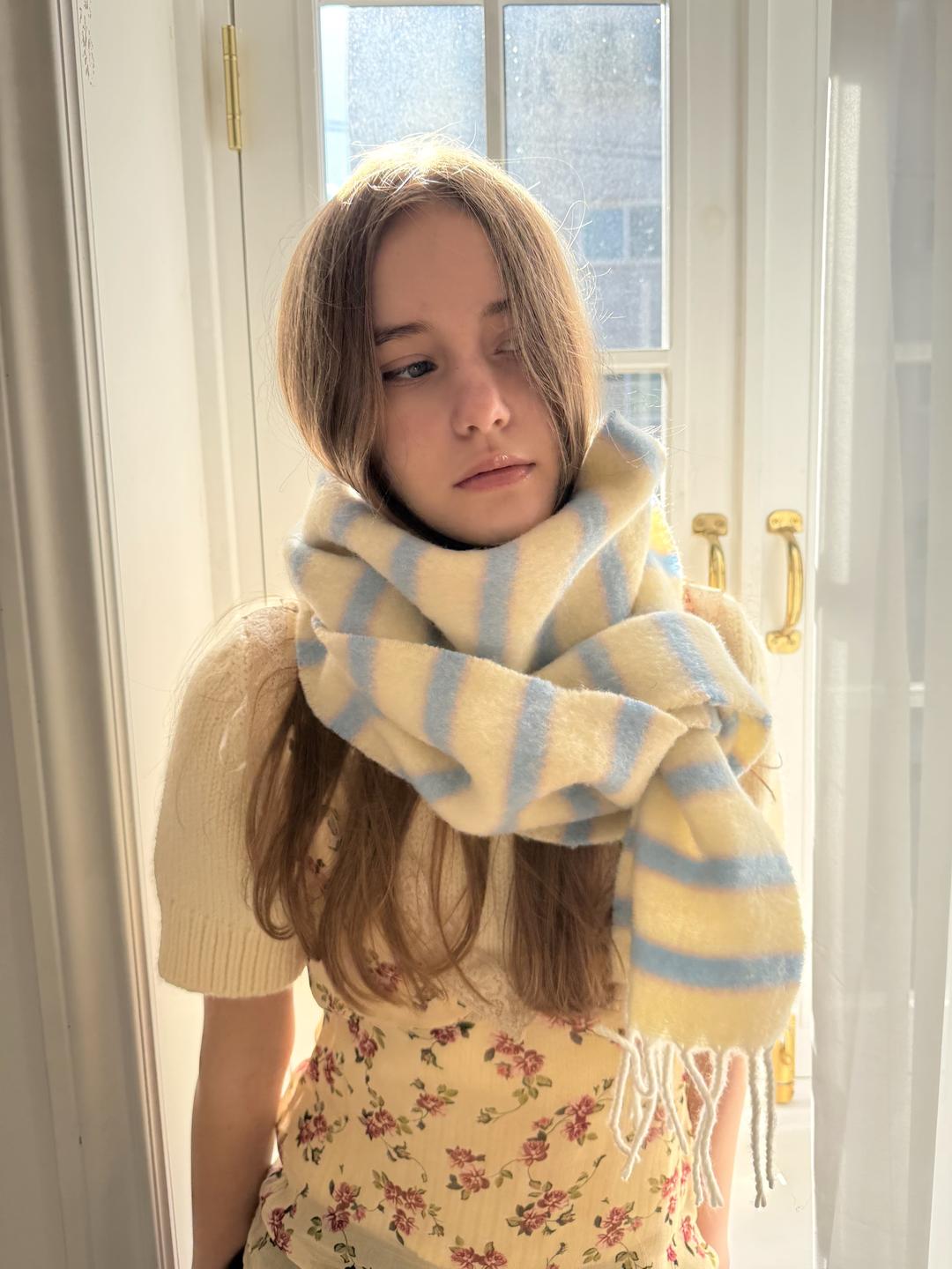 Fizz stripe wool muffler_3 colors