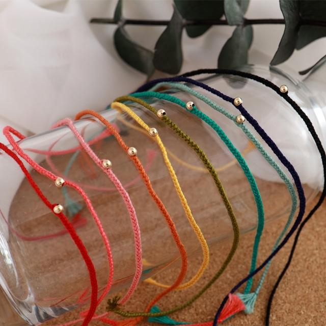 [전체14k] 골드 볼 핸드메이드 프랑스실 소원팔찌 10color