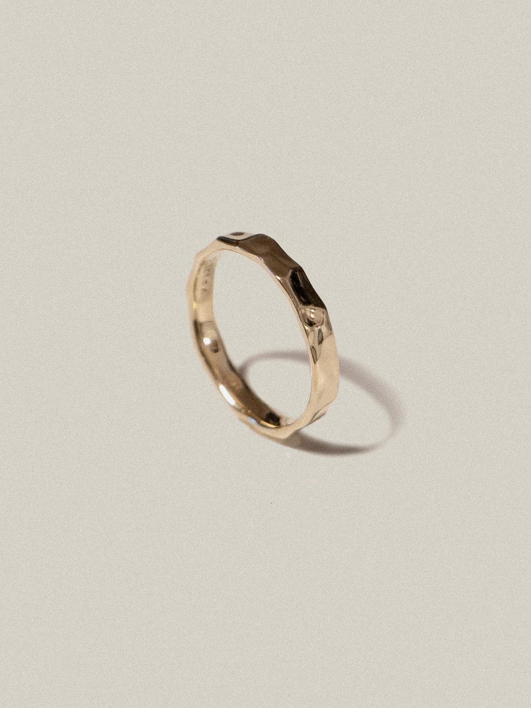 14K Gold Hammer Ring