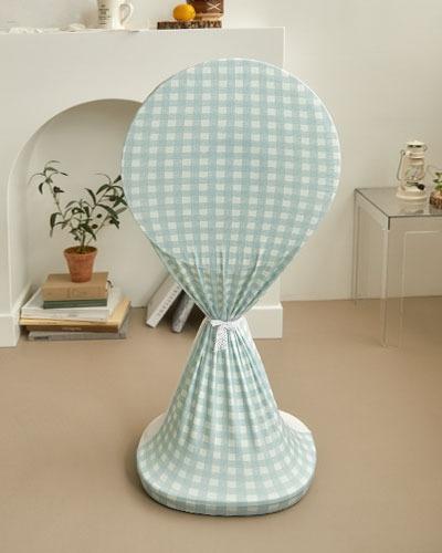 스판 선풍기커버 패브릭 캔디체크 민트