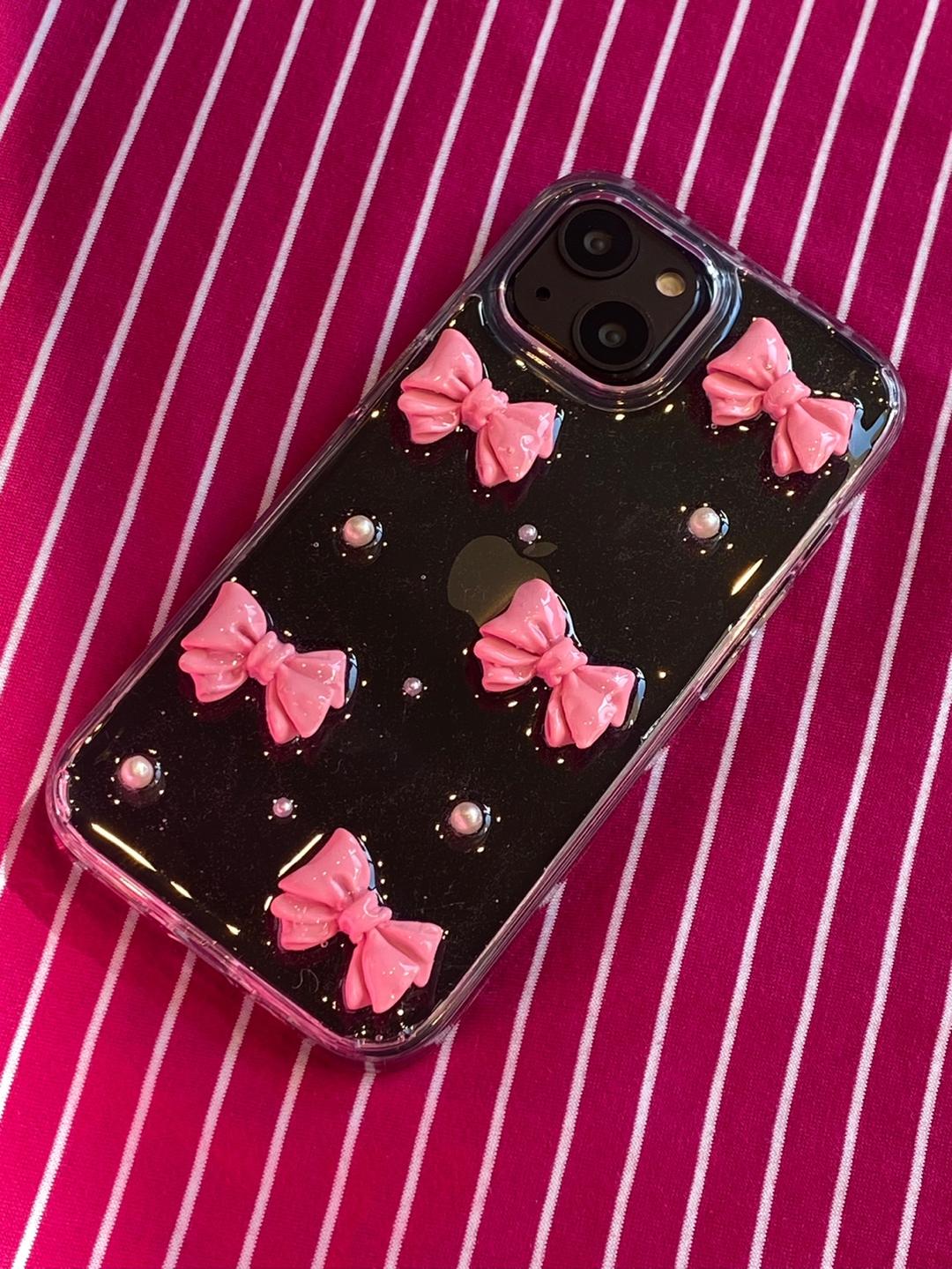 petit ribbon phonecase(baby pink)