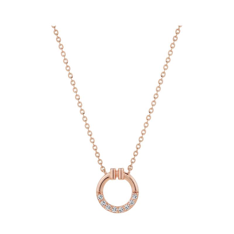 14K 핑크골드 샤이닝 T 목걸이 TNJK4P00018S