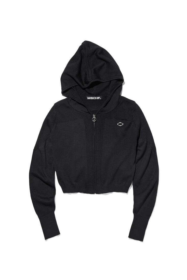 RHOMBUS KNITTED HOODIE (BLACK)