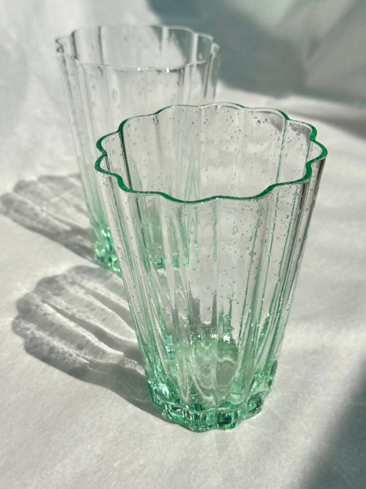 Green Bubble Glass 버블 글라스 샴페인 글라스 아이스컵 고급스러운 유리잔