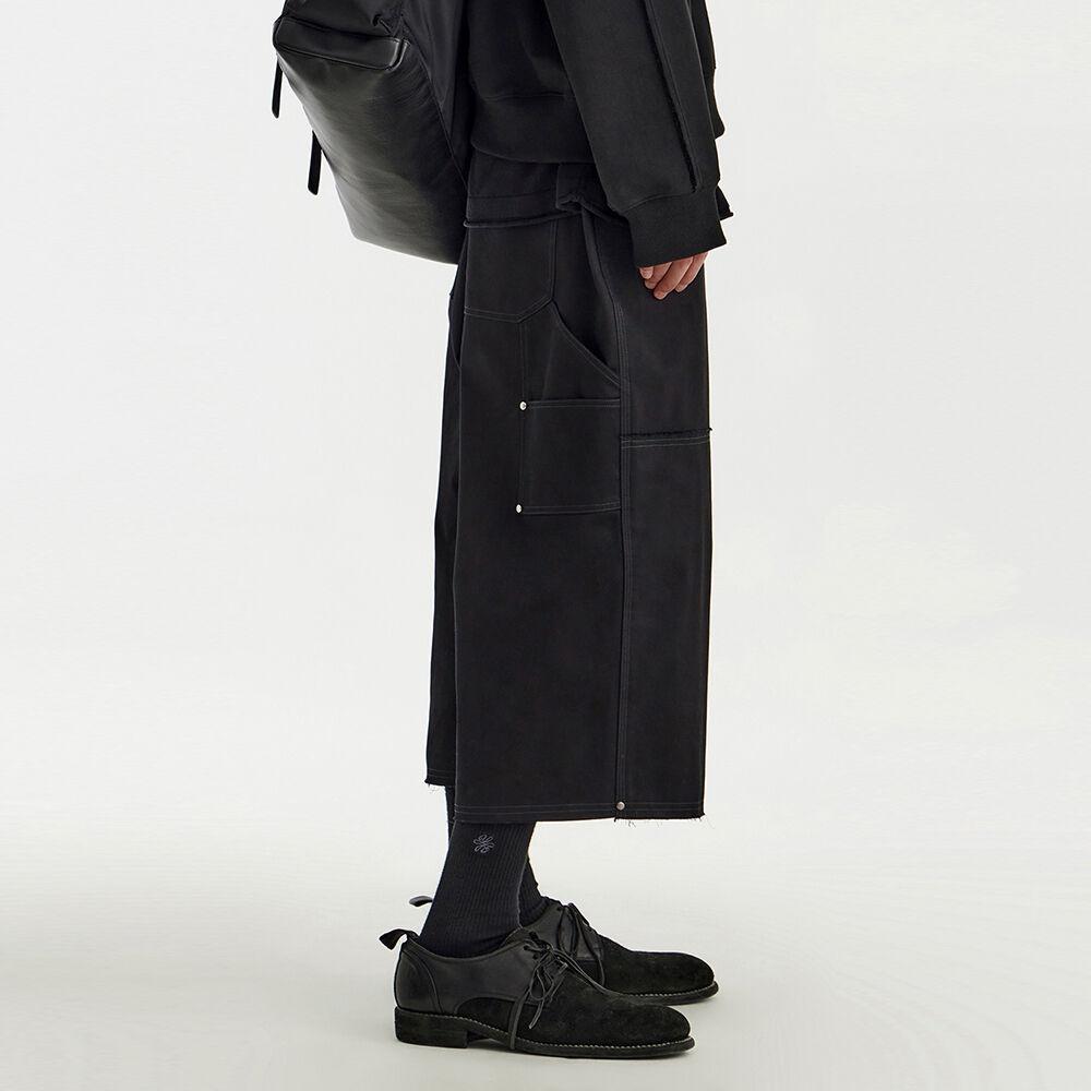 Double Knee Half Pants - Black