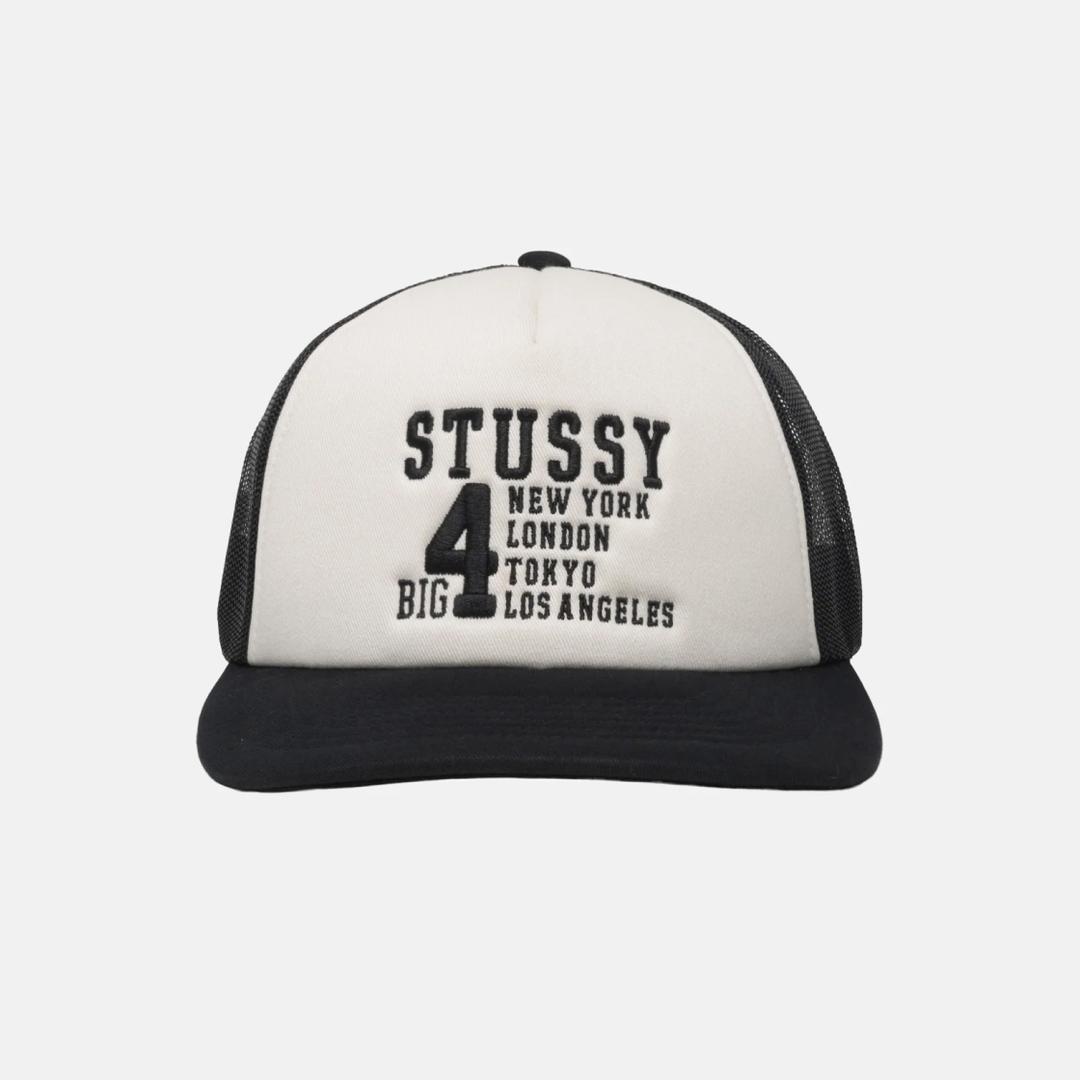 Stussy Trucker Big 4 Snapback Black