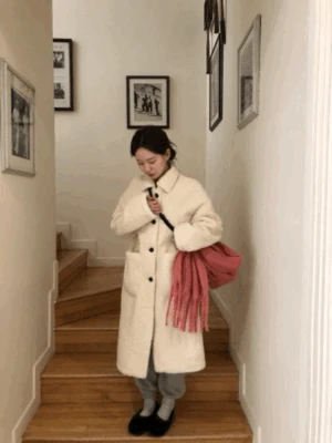 테디 뽀글이 롱코트