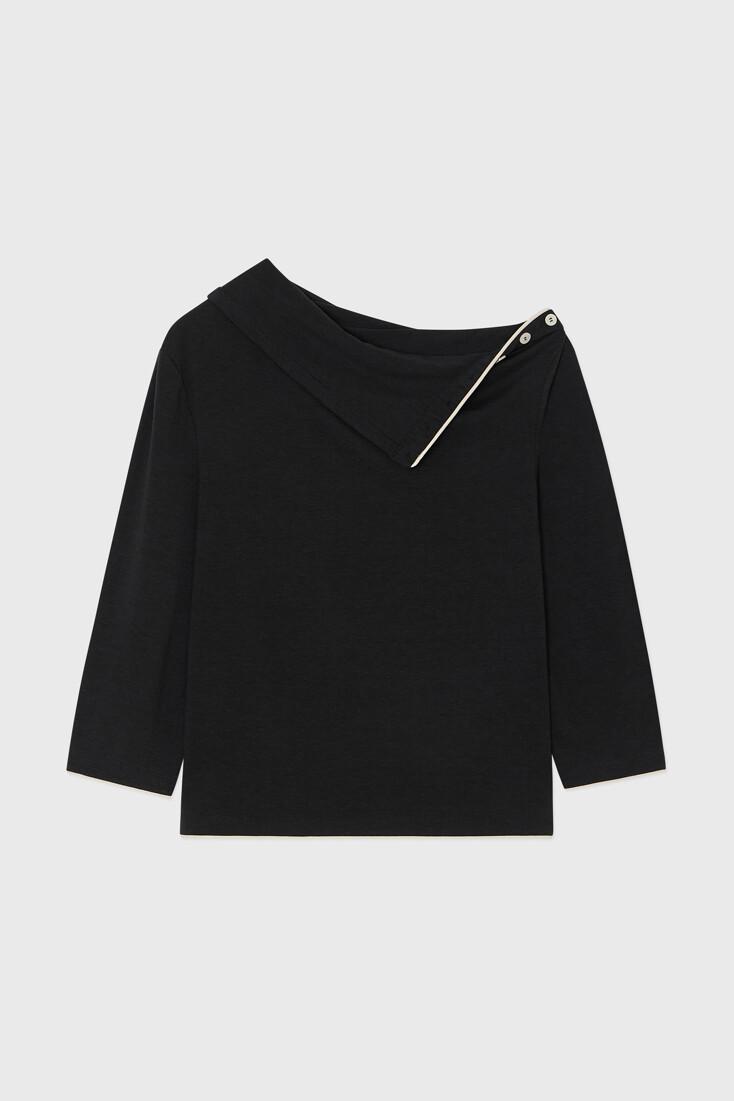 OPEN BUTTON NECK 2.0, (BLACK)