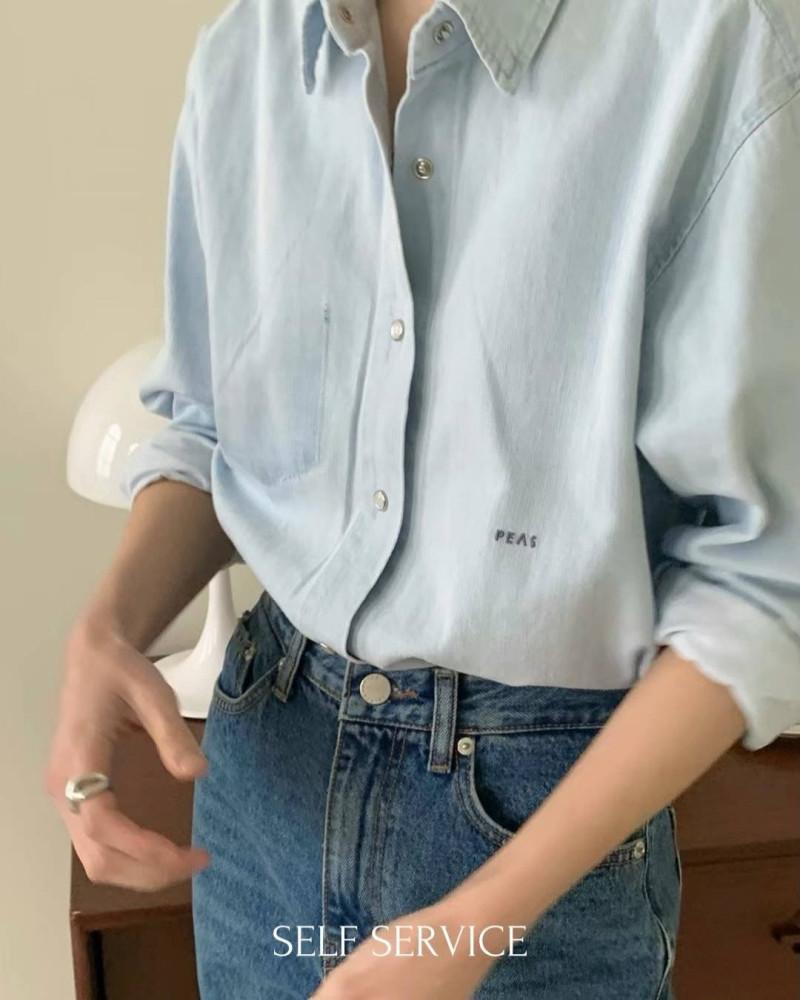 24SS selfservice 셀프서비스 자수 연청 데님 남방 셔츠