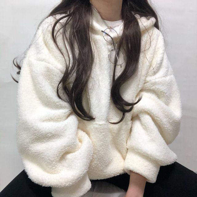 [겨울에재입고/포근-] 뽀글이 퍼프 후리스 양털후드집업 양털후드티 (3color)