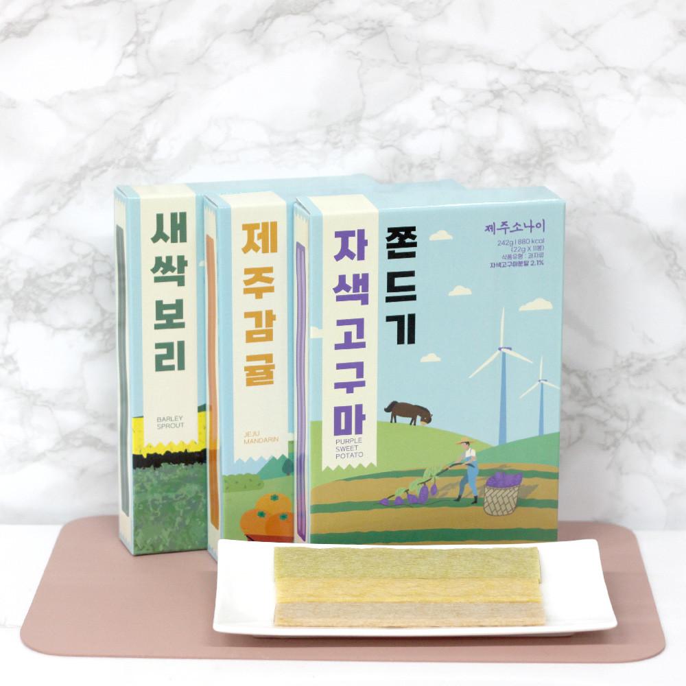 제주소나이 쫀드기 자색고구마 제주감귤 제주새싹보리 1박스 11개입