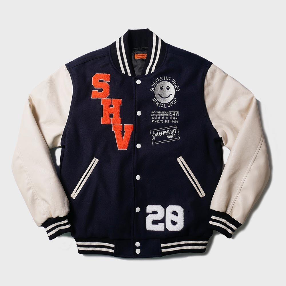 S.H.V. STAFF VARSITY JACKET NAVY/ORANGE