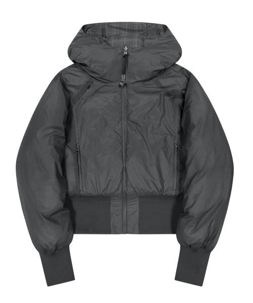 Reversible Check Padded Jacket / Charcoal