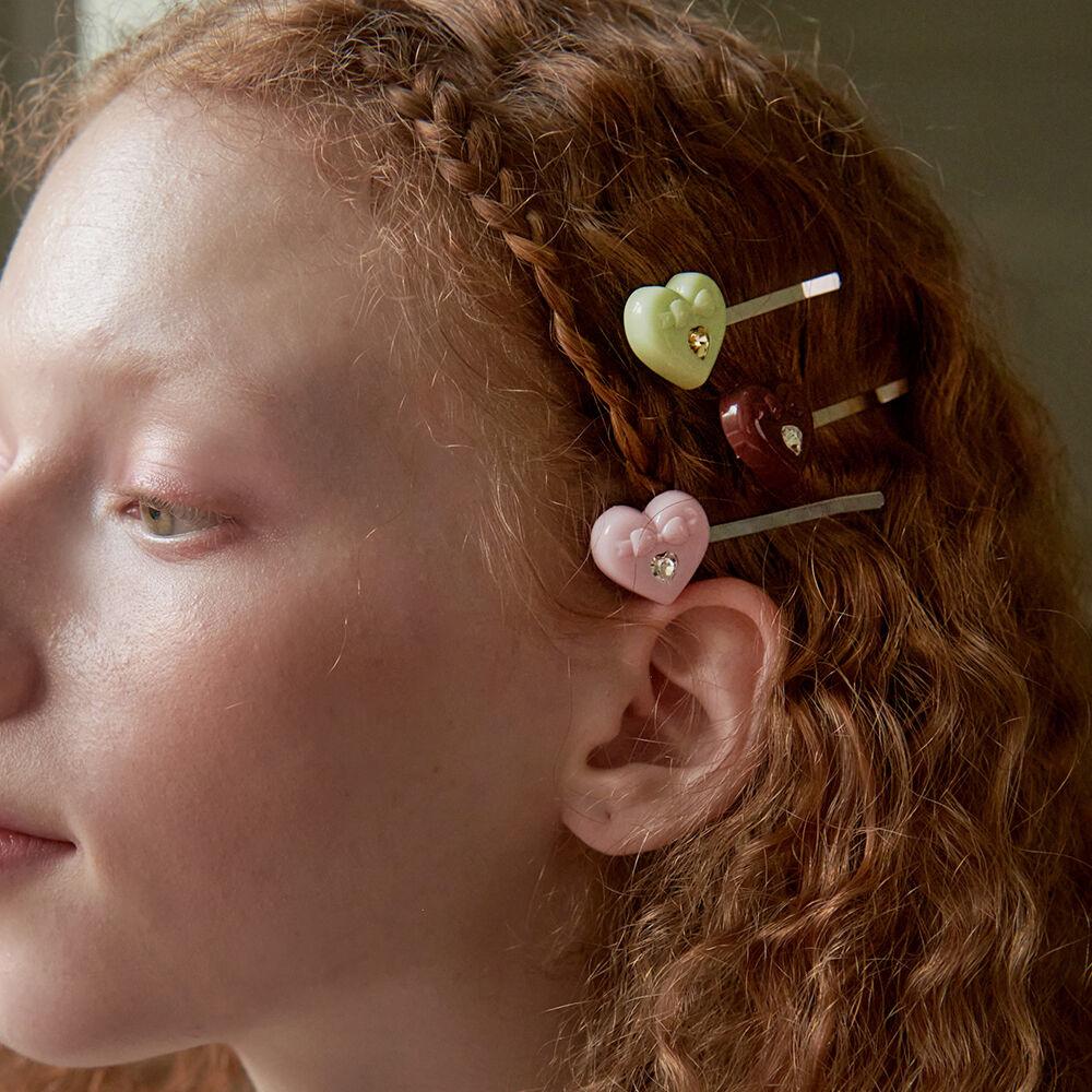 Candy Ribbon Heart  Bobby Pin