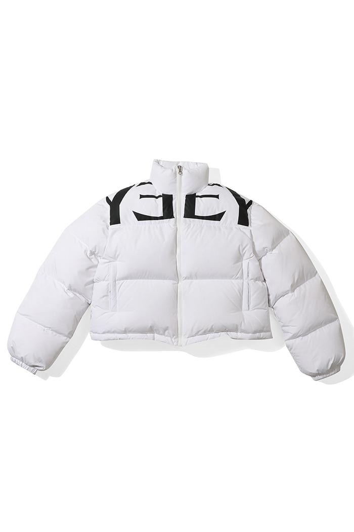 EY LOGO CROP DOWN JACKET WHITE