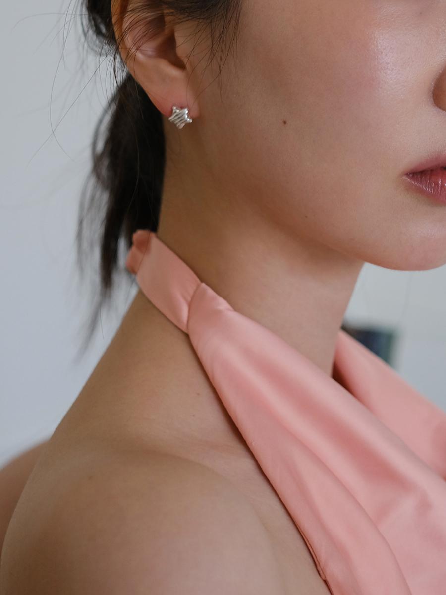 Carved Star Earring(Silver)