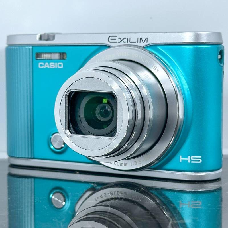 【美品】Casio EXILIM EX-ZR1800 ブルー 1610万画素 裏面照射CMOS 光学18倍ズーム チルト液晶 自撮りOK Wi-Fi対応 高性能コンパクトデジタルカメラ