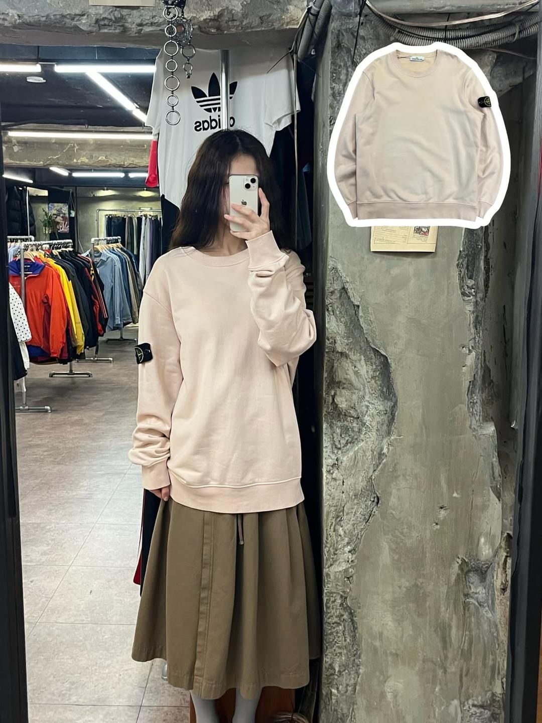 스톤아일랜드 맨투맨 핑크 XL(105) #csz2201 | 후루츠패밀리