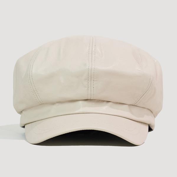 Leather Beret_White