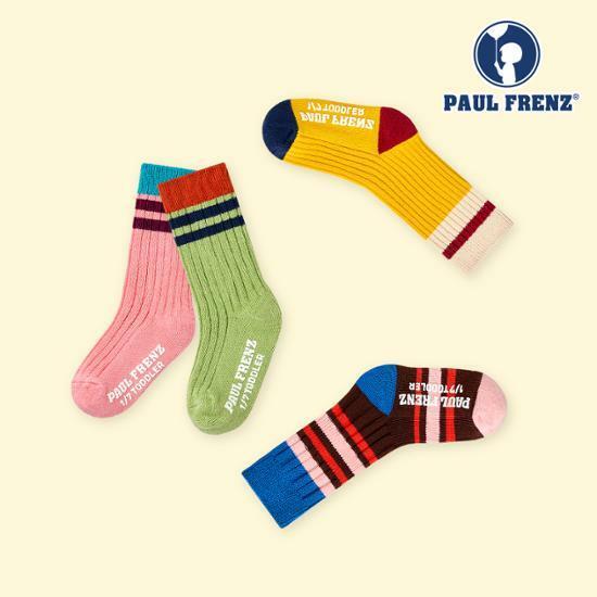 폴프랜즈 23FW 원사이즈 골지양말 B-SOCKS 100-190mm(1세-7세)