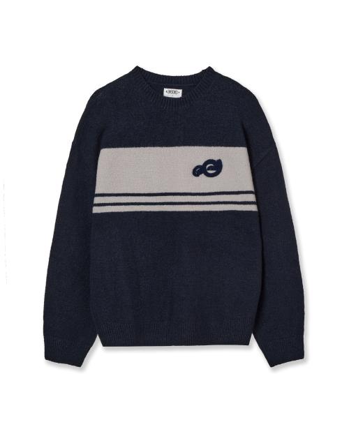 COLOR BLOCK KNIT [NAVY]