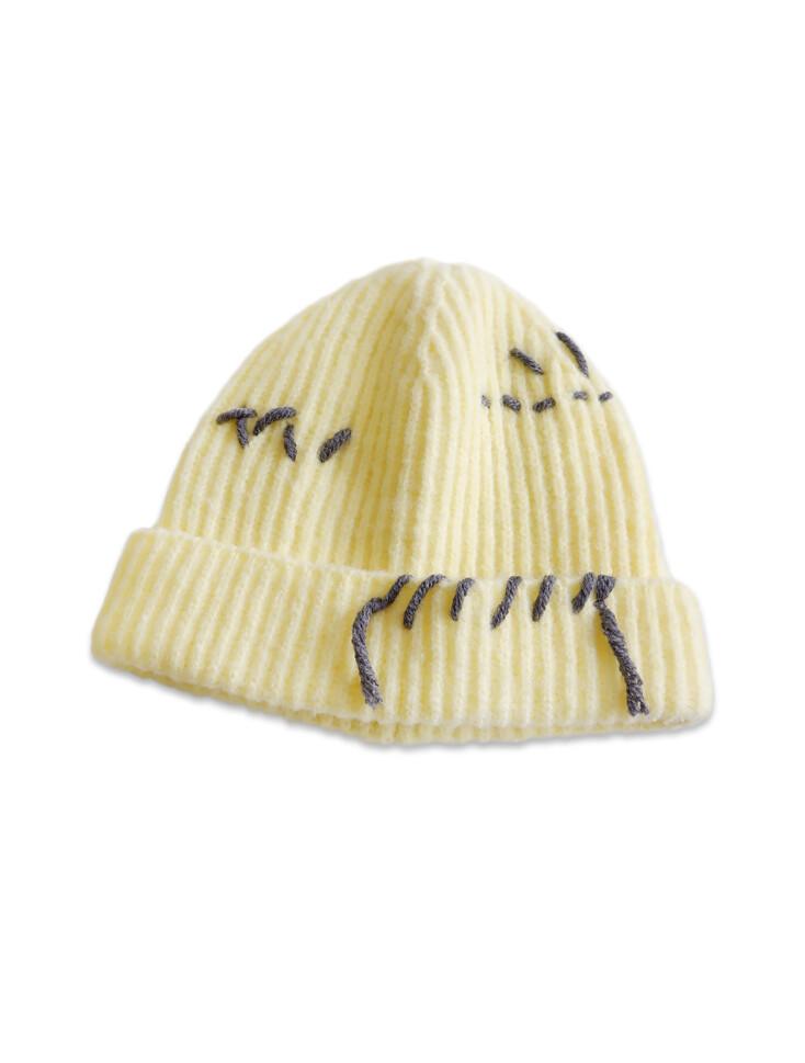 22AW Hand Stitch Detail Beanie / Lemon