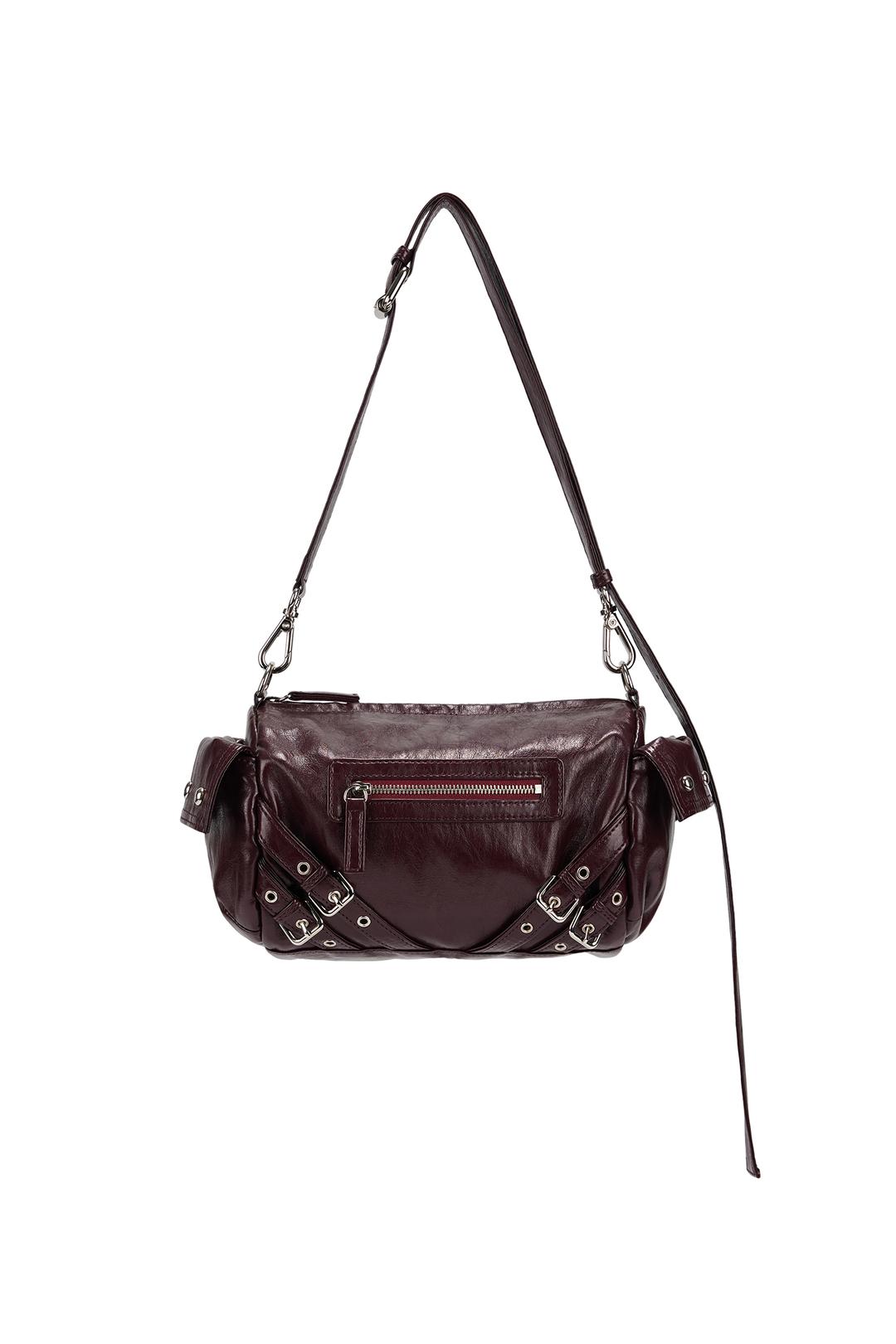 STUD POCKET BAG IN BURGUNDY