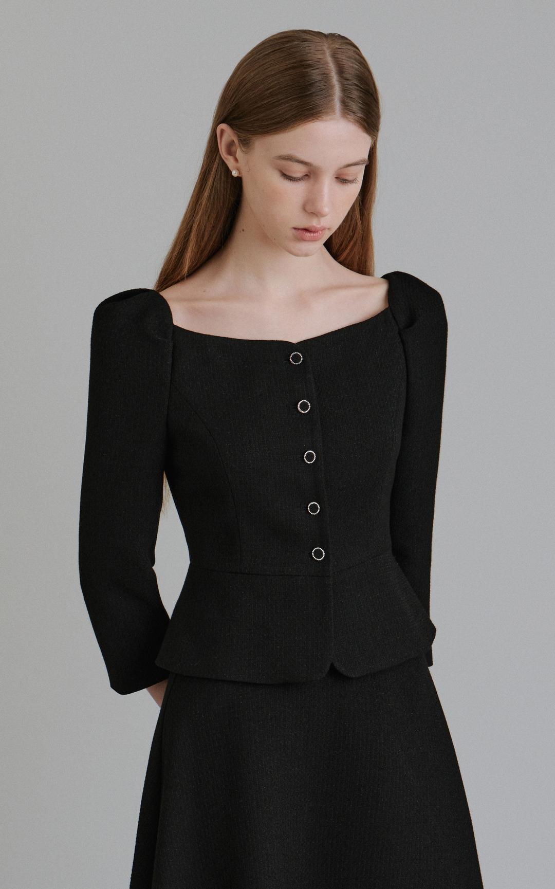 WELL PEPLUM JACKET_BLACK